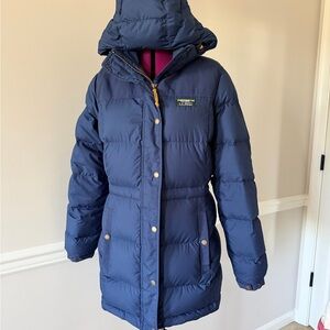 L.L. Bean Small Women’s Classic Mountain Down Parka Blue Hooded Puffer Jacket